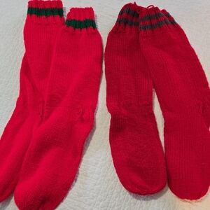 Hand Knit Maine Boot Socks Unisex Winter Warmth Handmade In Maine Two Pairs